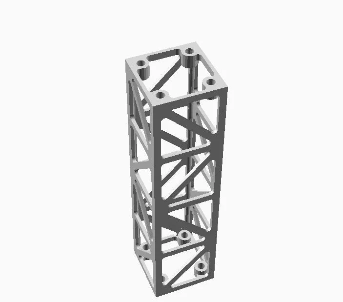 CAD drawing of a square lattice truss tower.